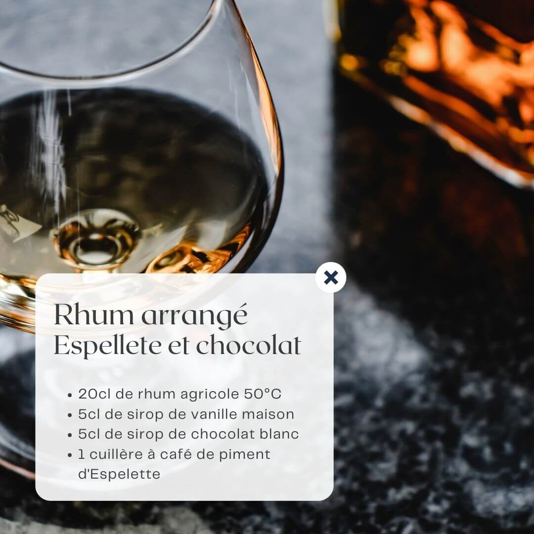Rhum arrangé piment d'Espelette au chocolat