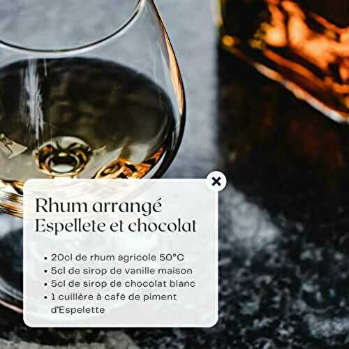 Rhum arrangé piment d'Espelette au chocolat