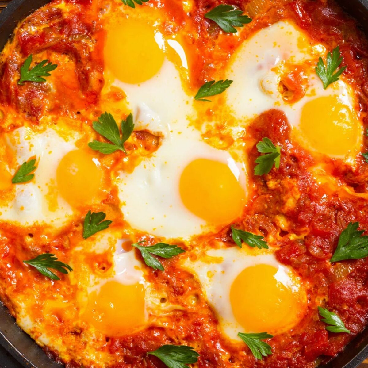 Shakshuka aux poivrons, cumin, paprika fumé et poivre noir