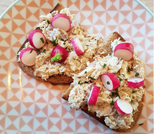 Tartines de rillettes de maquereau et radis