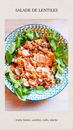 Salade de lentilles à la truite fumée