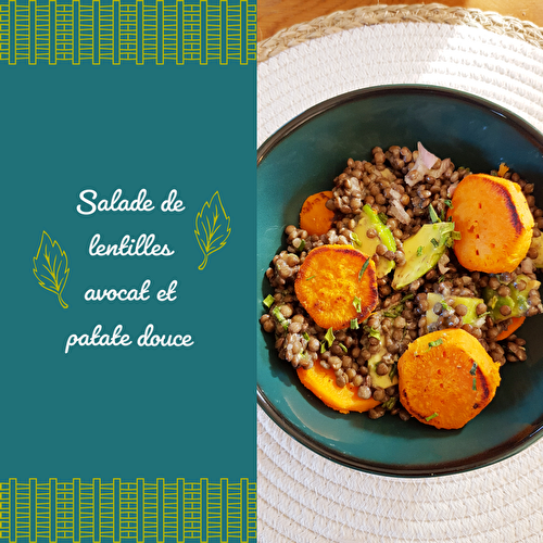 Salade de lentilles, avocat et patate douce