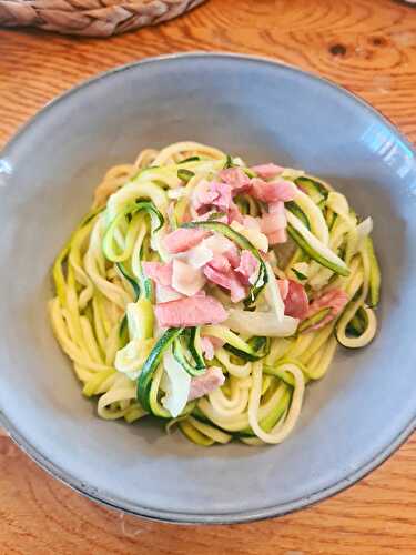 Spaghettis de courgette façon carbonara