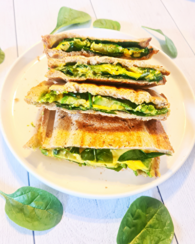 Grilled-cheese avocat épinards