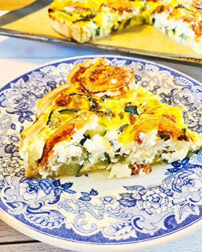 Quiche express chèvre-courgette