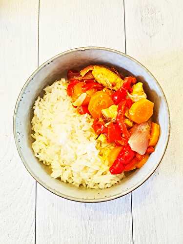 Poulet curry aux poivrons