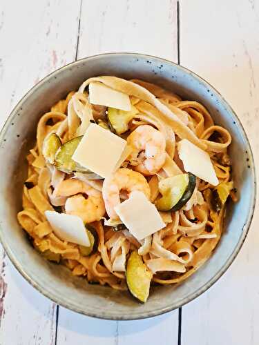 Tagliatelles aux courgettes et aux crevettes