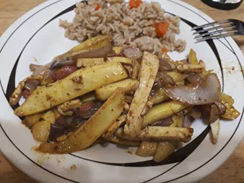 Sauté de tofu et courgette à l'oriental