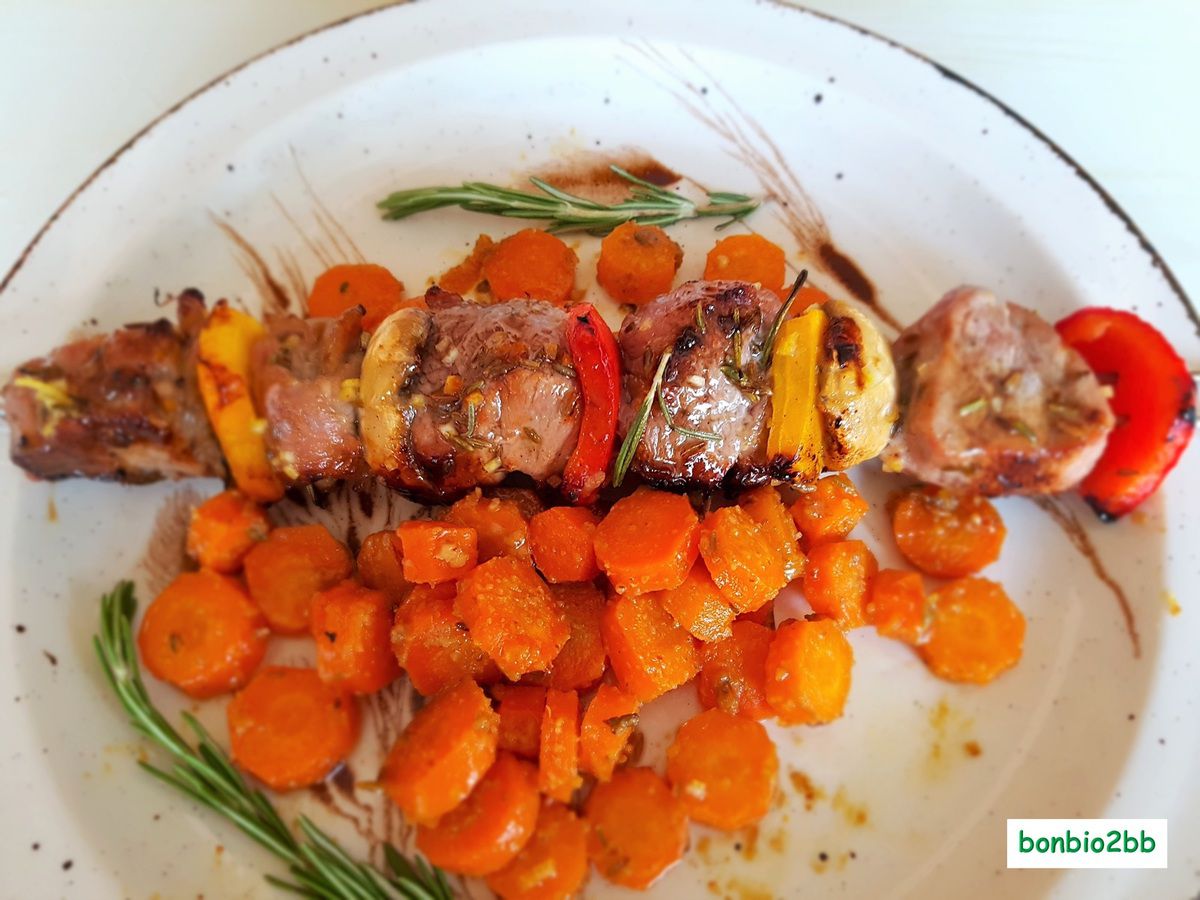 Brochettes de veau marinées au miel et au citron - Bon, Bio, la tambouille des Chabrouille