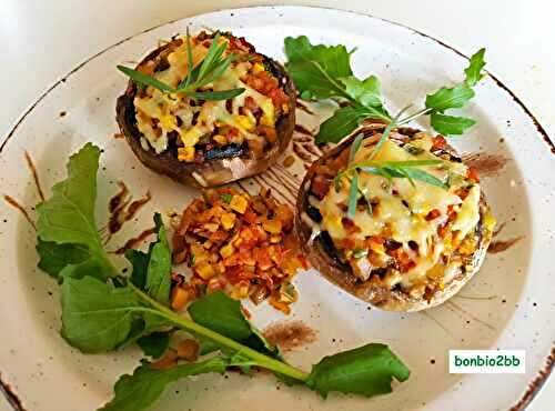 Champignons farcis, aux herbes - Bon, Bio, la tambouille des Chabrouille