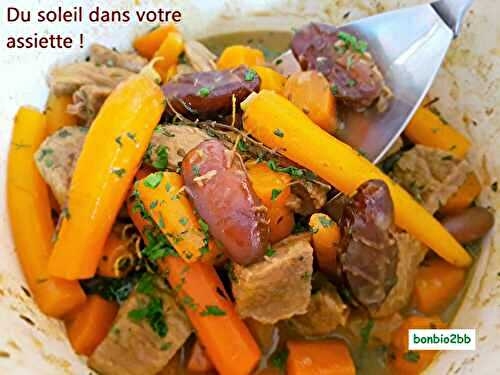 Cocotte de veau braisé, aux carottes et aux dattes - Bon, Bio, la tambouille des Chabrouille