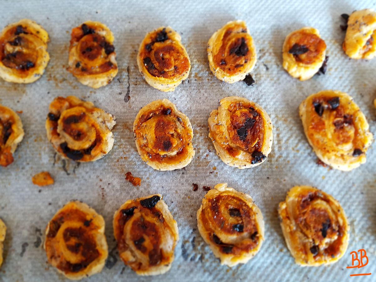 Feuilletés au confit de tomates séchées et mozarella - Bon, Bio, la tambouille des Chabrouille