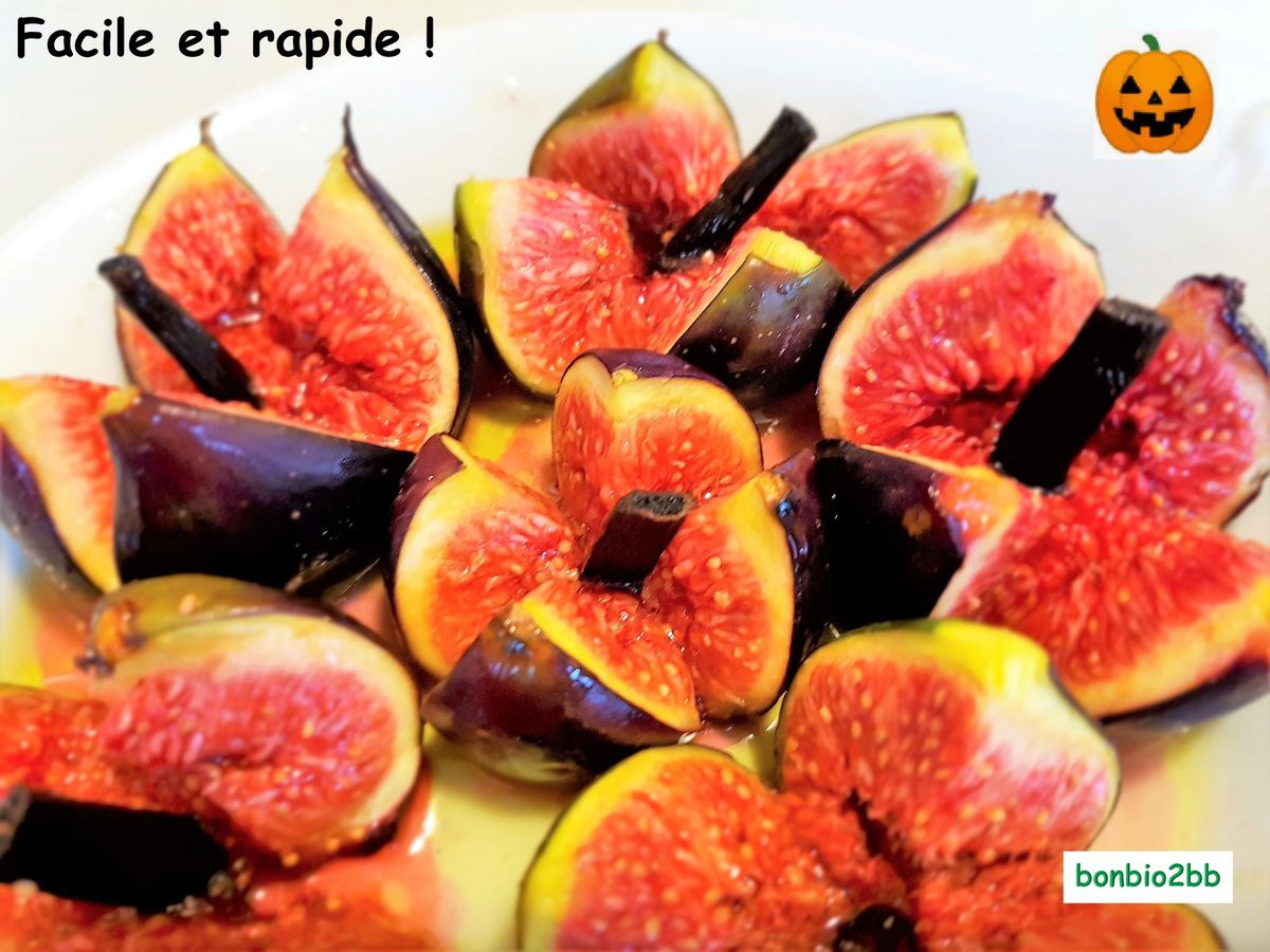 Figues fraîches rôties, miel et vanille - Bon, Bio, la tambouille des Chabrouille