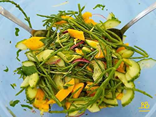Salade de concombre, salicorne et mangue verte - Bon, Bio, la tambouille des Chabrouille