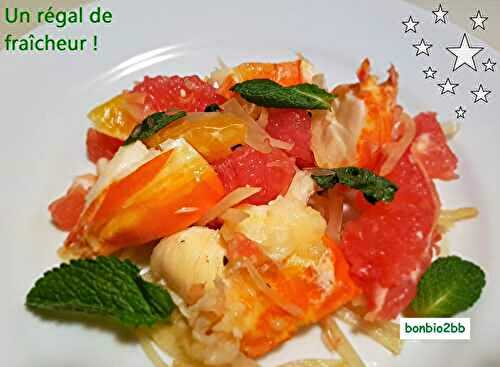 Salade de langouste au céleri confit, vinaigrette d'agrumes - Bon, Bio, la tambouille des Chabrouille