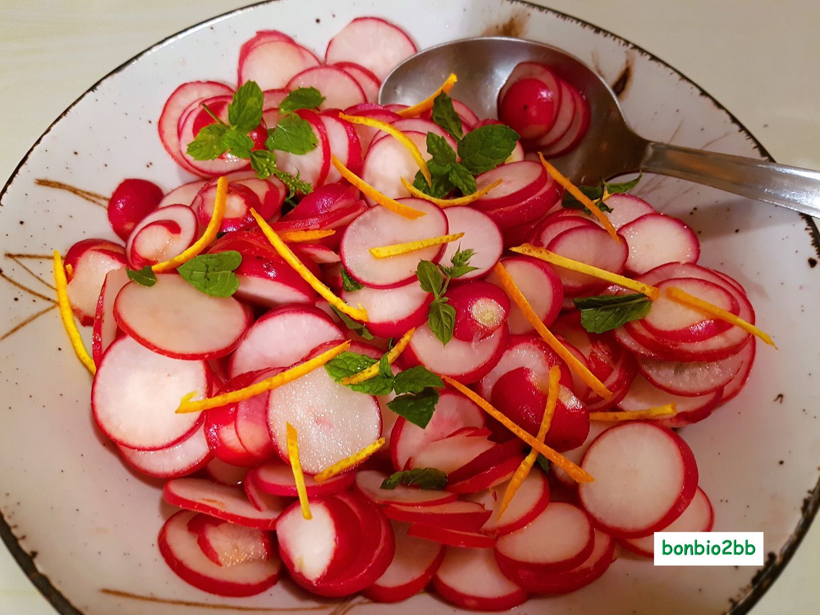 Salade de radis roses aux agrumes - Bon, Bio, la tambouille des Chabrouille