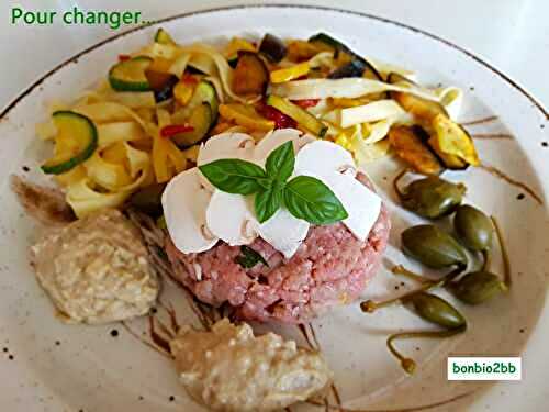 Tartare de veau, sauce tonnato - Bon, Bio, la tambouille des Chabrouille