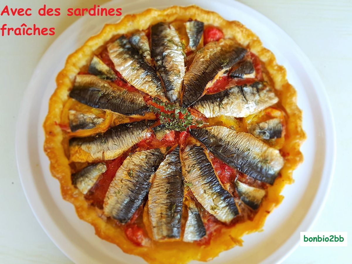 Tarte fine à la tomate et aux sardines - Bon, Bio, la tambouille des Chabrouille