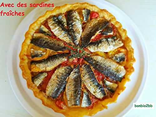 Tarte fine à la tomate et aux sardines
