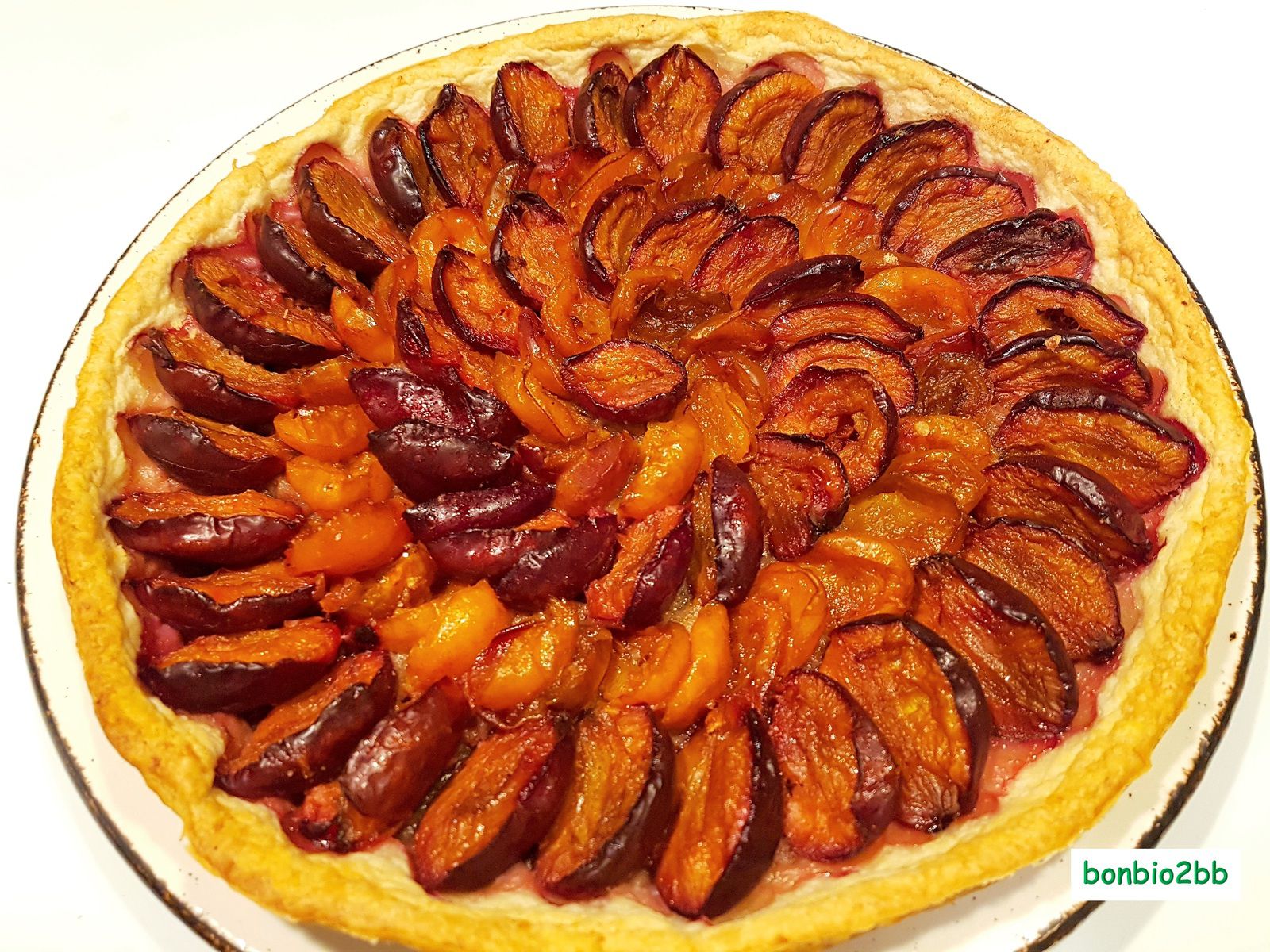 Tarte toute simple, quetsches/mirabelles - Bon, Bio, la tambouille des Chabrouille