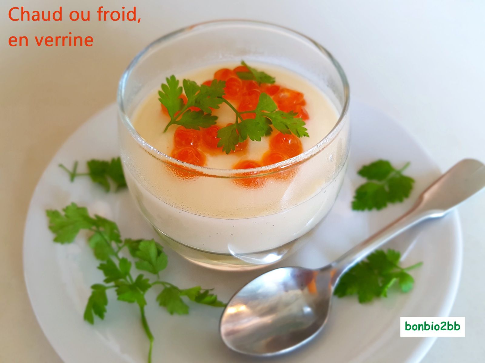 Velouté de chou-fleur aux oeufs de saumon - Bon, Bio, la tambouille des Chabrouille