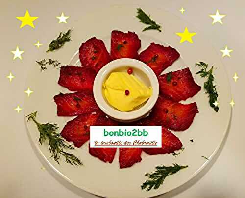 Gravlax de saumon à la betterave