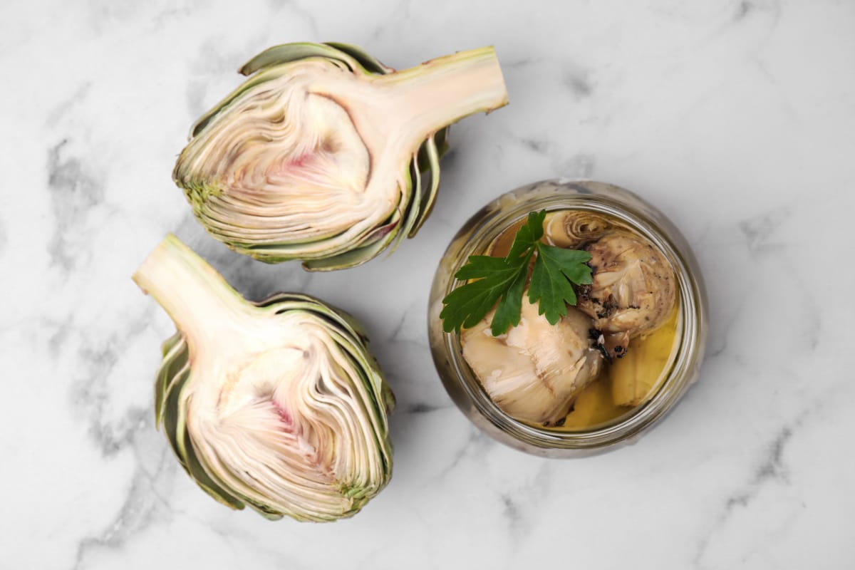 Artichauts marinés à l’huile d’olive