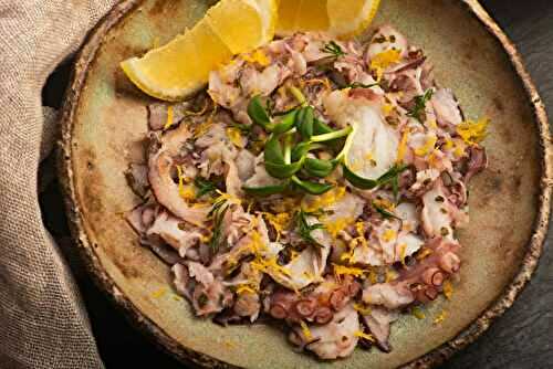 Carpaccio de poulpe aux agrumes