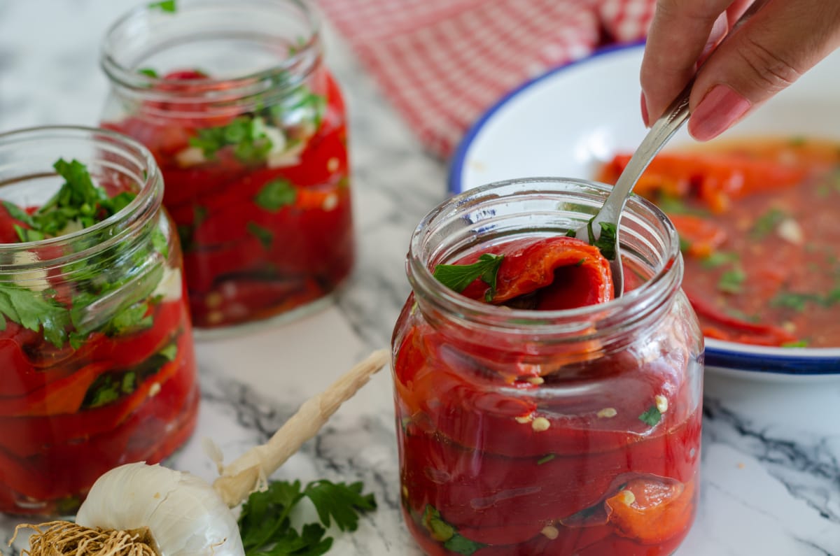 Conserve de pickles de poivrons