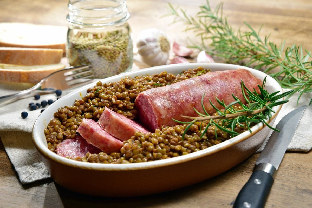 Cotechino aux lentilles italien
