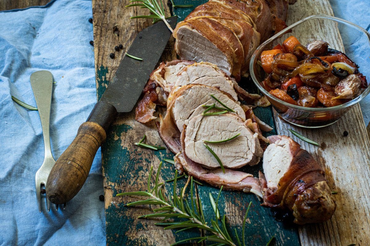 Filet mignon de porc rôti au bacon