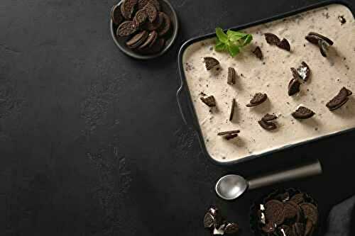 Glace vanille et éclats de biscuits au chocolat