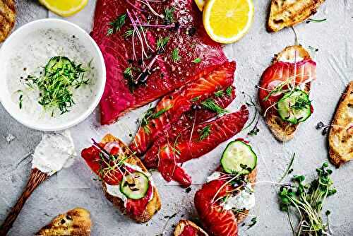 Gravlax de saumon à la betterave