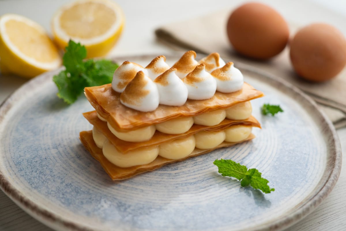 Millefeuille au citron meringué