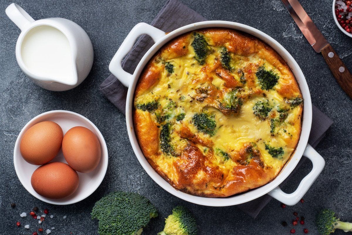 Omelette au four aux brocolis