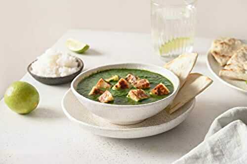 Palak paneer, curry d'épinards au fromage indien