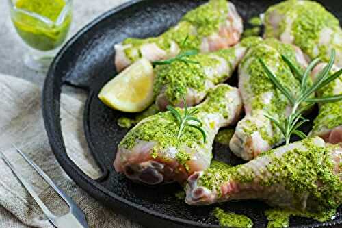 Pilons de poulet marinés au pesto