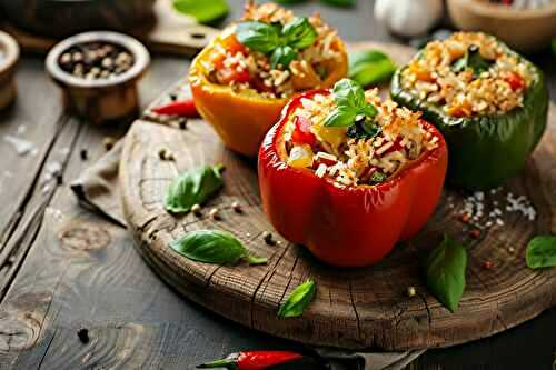 Poivrons farcis colorés à la viande et au riz
