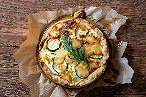 Quiche aux courgettes, poireaux et estragon