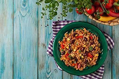 Riz mexicain à la viande hachée et légumes