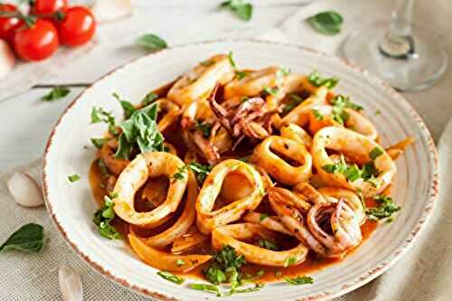 Salade de calamars et poulpe à la tomate