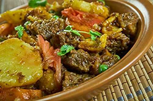 Tajine de boeuf marocain aux pommes de terre
