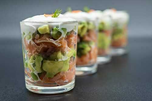Verrines de saumon et avocat