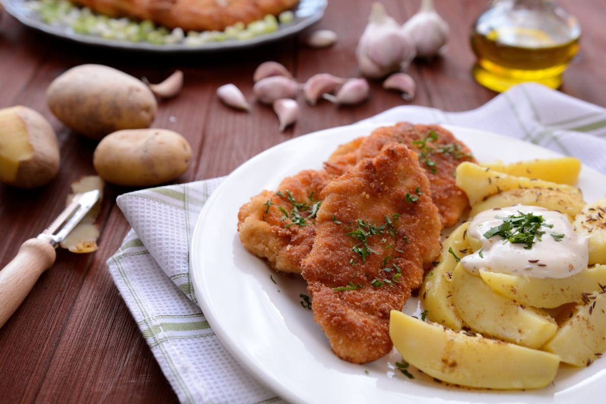 Wiener schnitzel et sa salade de pommes de terre