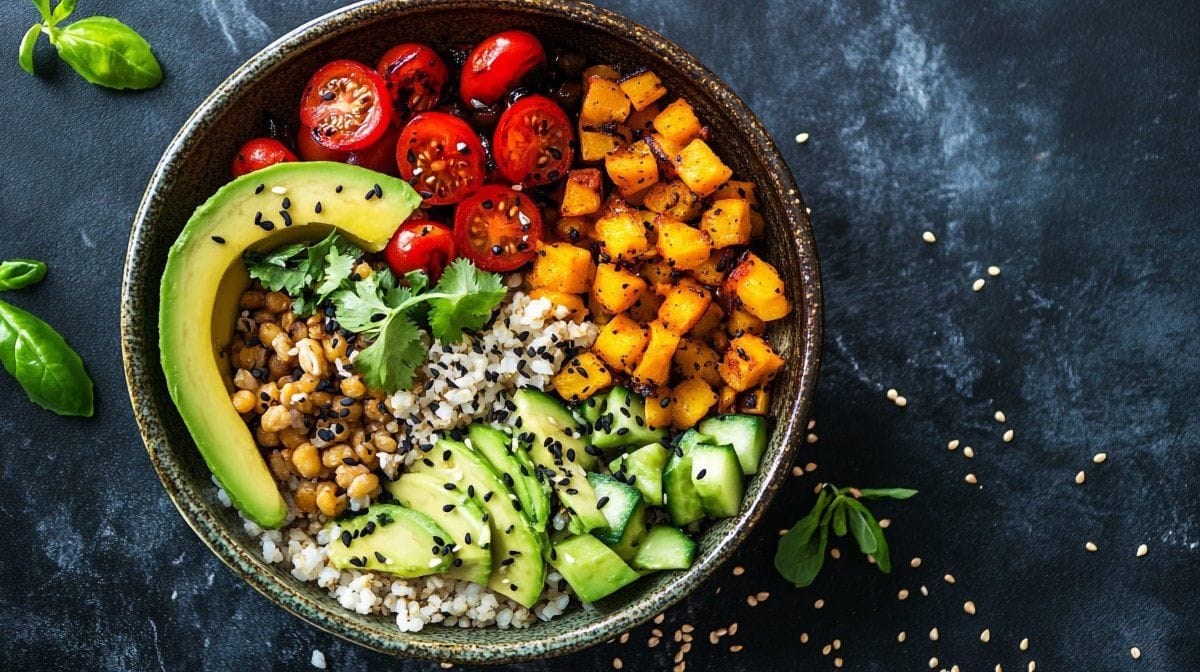 Buddha bowl au quinoa coloré