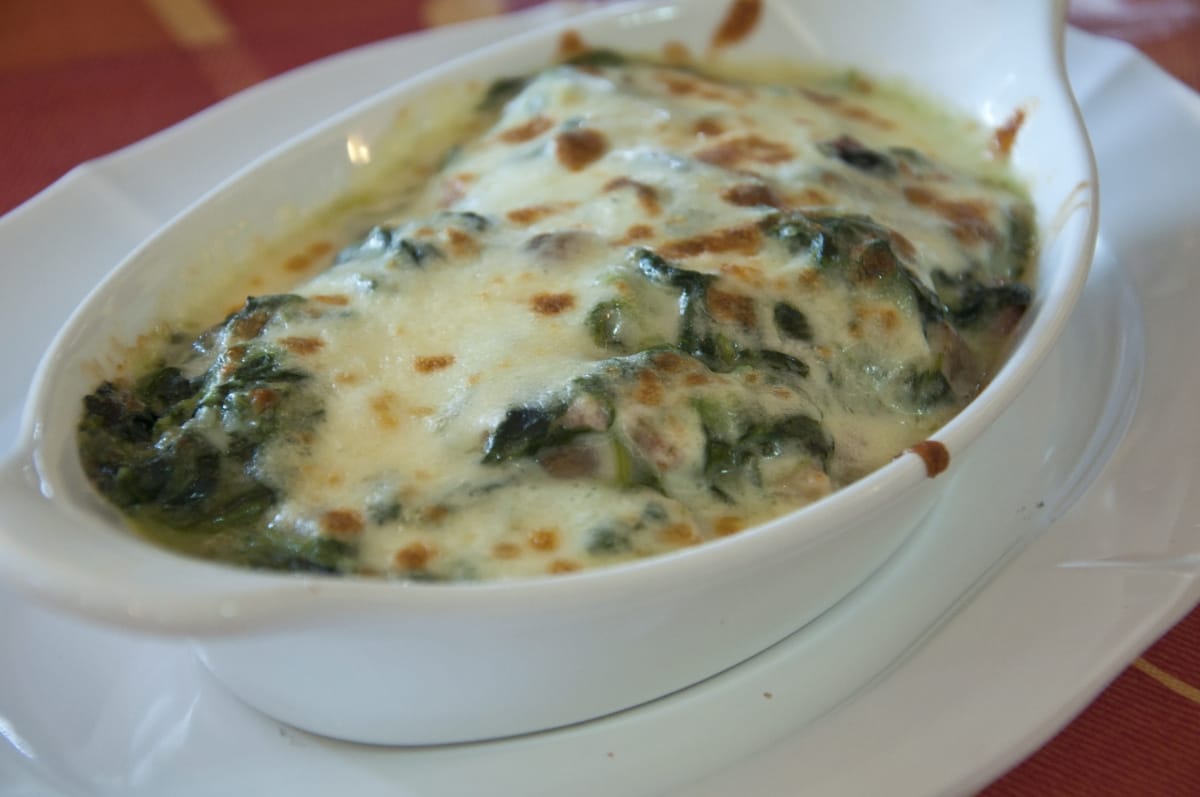 Epinards gratinés au fromage