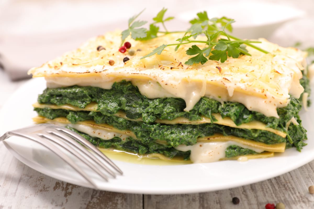 Lasagnes aux épinards et fromage
