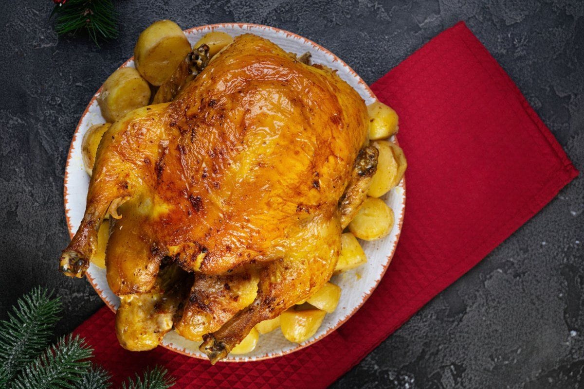 Poulet rôti et ses pommes de terre