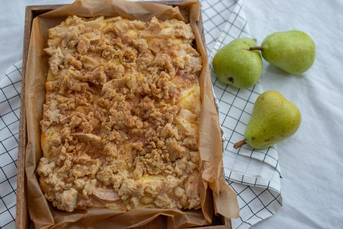 Tarte sablée façon crumble aux poires