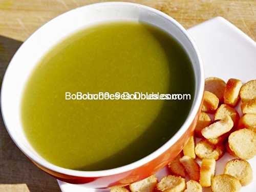 Potage alcalin anti-gaspillage au vert de poireau